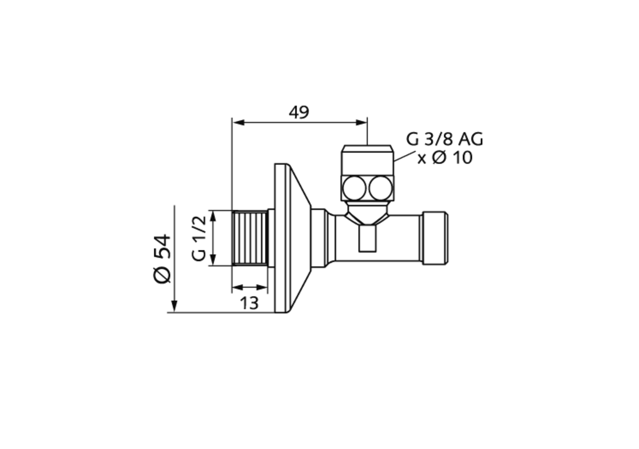 Robinet d'équerre avec fonction de régulation et utilisation sécurisée - 054050699 - Schell
