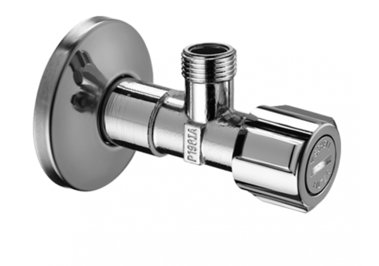 Robinet d'équerre avec fonction de régulation et filtre - 054300699 - Schell