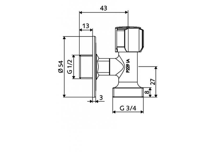 Robinet de service peu encombrant - 054400699 - Schell