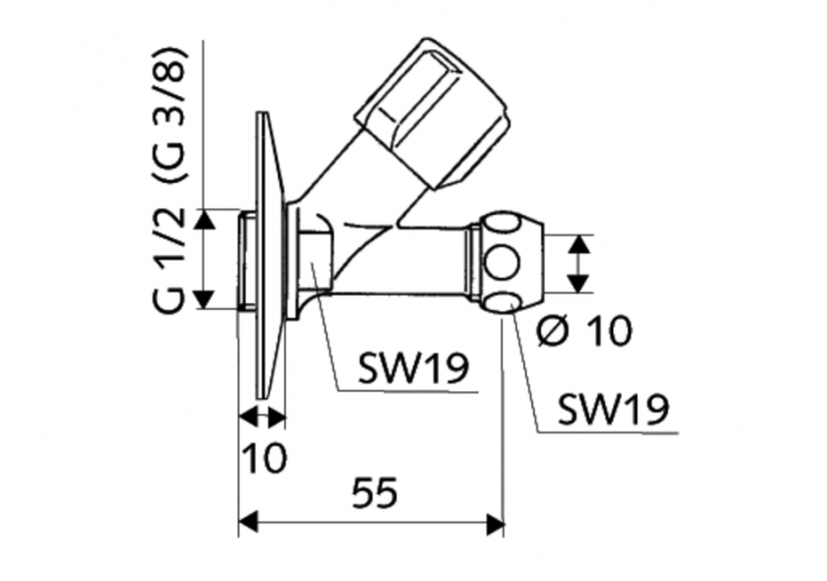 Robinet de service à siège incliné COMFORT - 059000699 - Schell 2