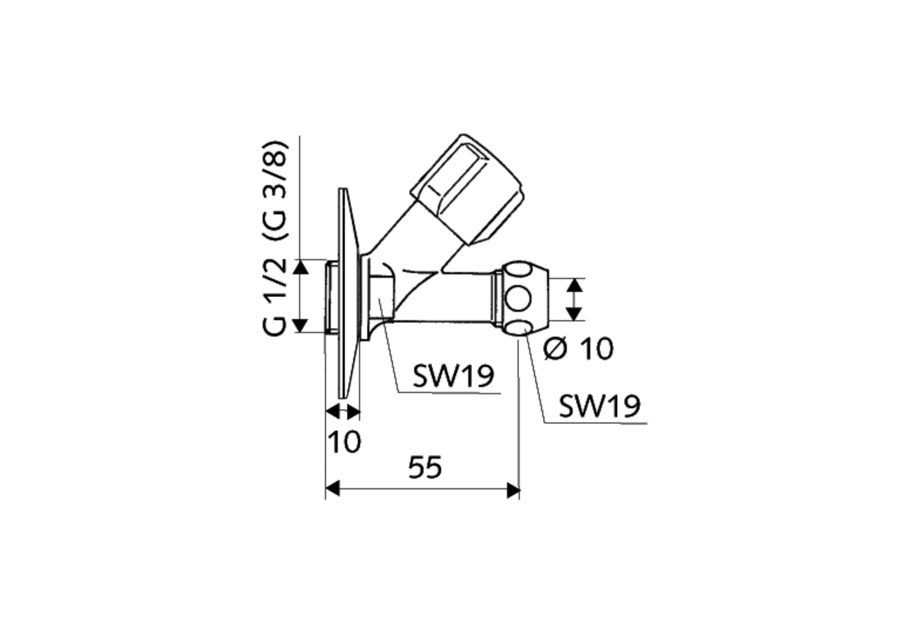 Robinet de service à siège incliné COMFORT - 059010699 - Schell
