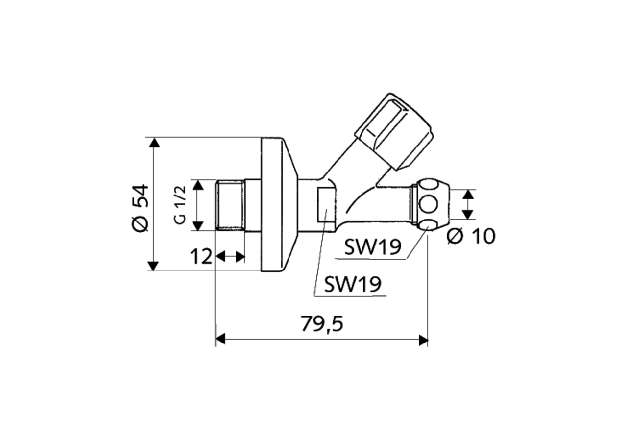 Robinet de service à siège incliné COMFORT - 059030699 - Schell
