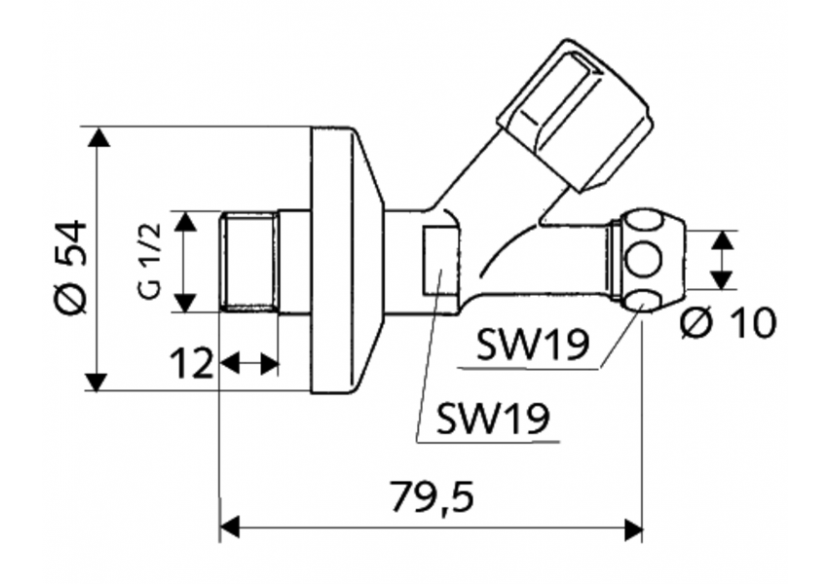 Robinet de service à siège incliné COMFORT - 059030699 - Schell