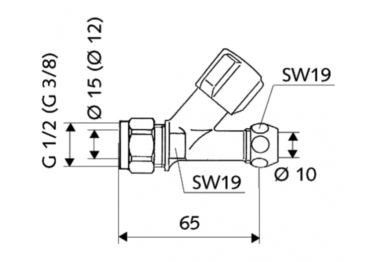 Robinet de service à siège incliné COMFORT - 059130699 - Schell 2