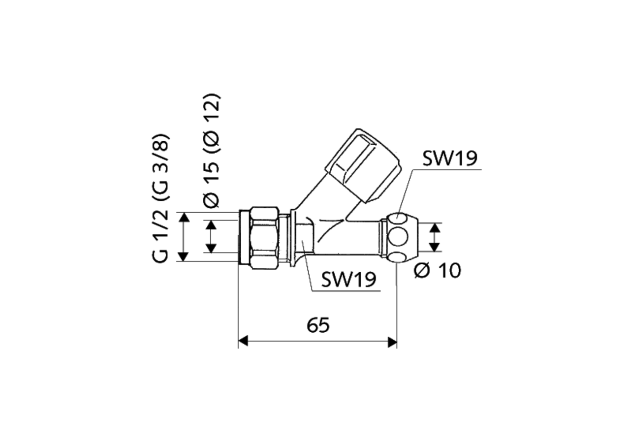 Robinet de service à siège incliné COMFORT - 059130699 - Schell