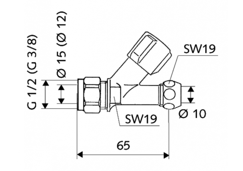 Robinet de service à siège incliné COMFORT - 059310699 - Schell
