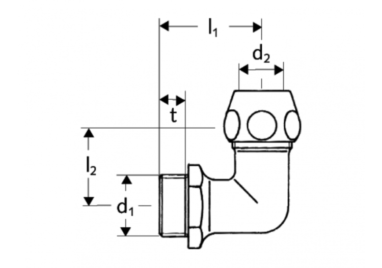 Raccord coudé avec filetage mâle - 064150699 - Schell 2