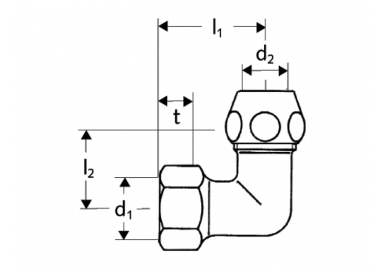 Raccord coudé avec filetage femelle - 064220699 - Schell 2