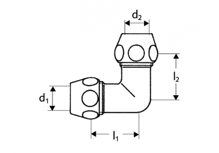 Raccord coudé double - 064460699 - Schell 2