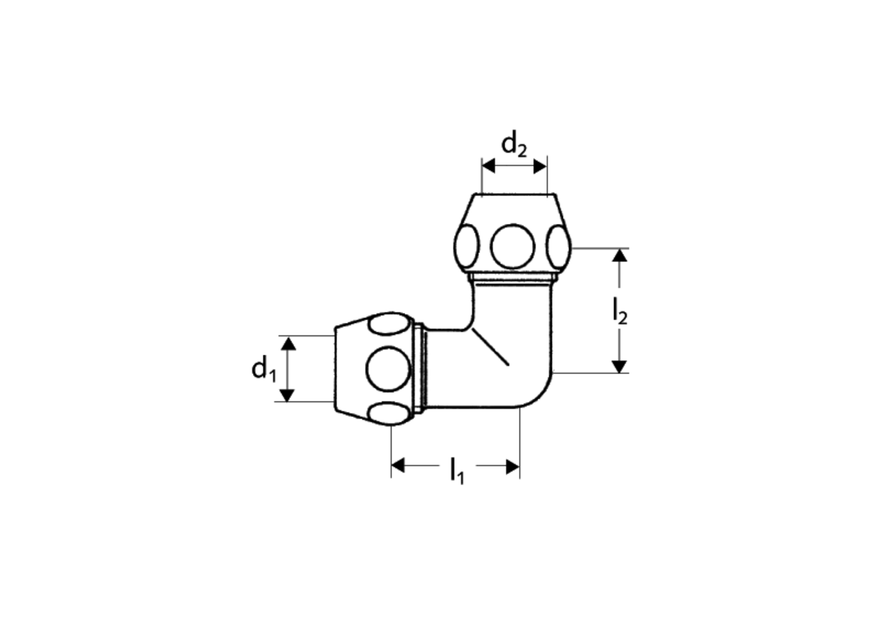 Raccord coudé double - 064470699 - Schell