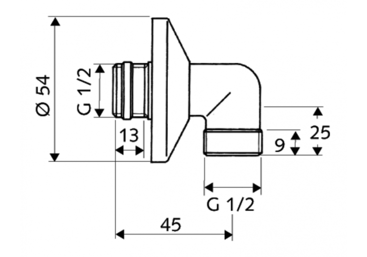 Coude de raccordement mural - 064630699 - Schell 2