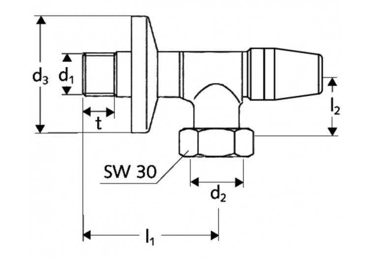 Robinet d'équerre pour compteur d’eau - 101000699 - Schell 2