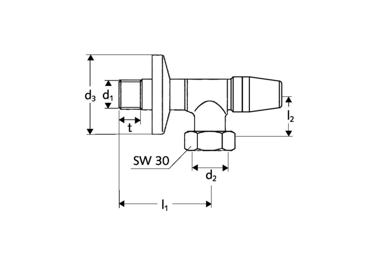 Robinet d'équerre pour compteur d’eau - 101000699 - Schell