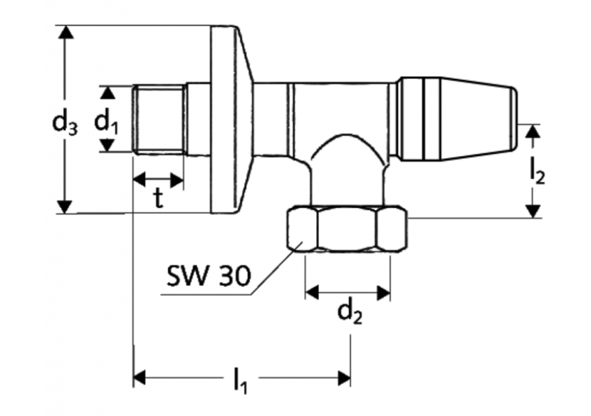 Robinet d'équerre pour compteur d’eau - 101000699 - Schell