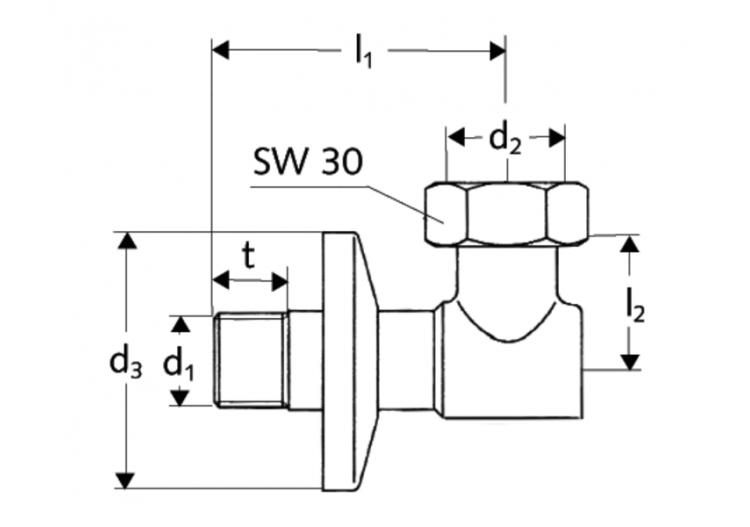 Coude de raccordement pour compteur d'eau - 101020699 - Schell 2