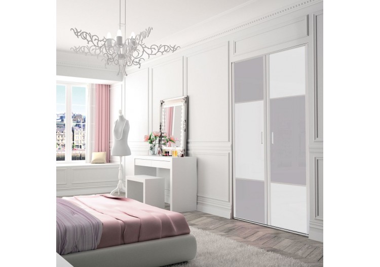 Candy : Façade de placard pivotante 2 portes verre laqué 2