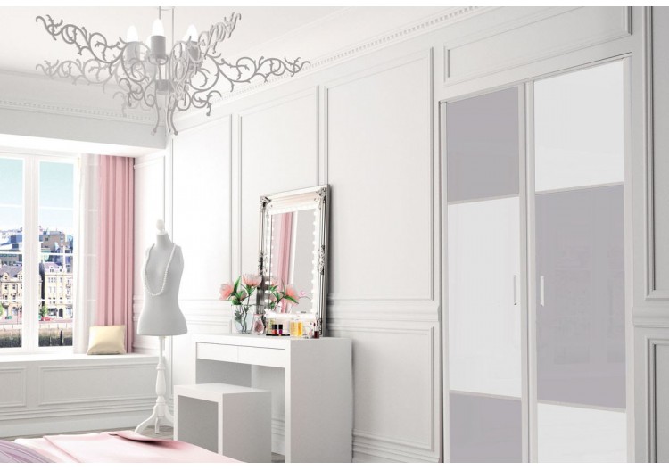 Candy : Façade de placard pivotante 2 portes verre laqué