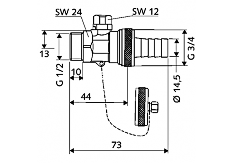 Robinet de remplissage et de vidange à boisseau sphérique avec manette - 139540099 - Schell 2