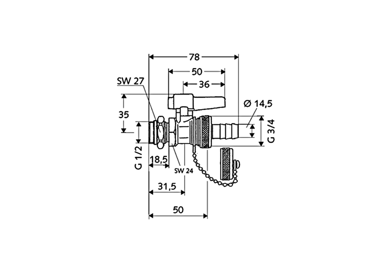 Robinet de remplissage et de vidange à boisseau sphérique avec manette - 139940099 - Schell