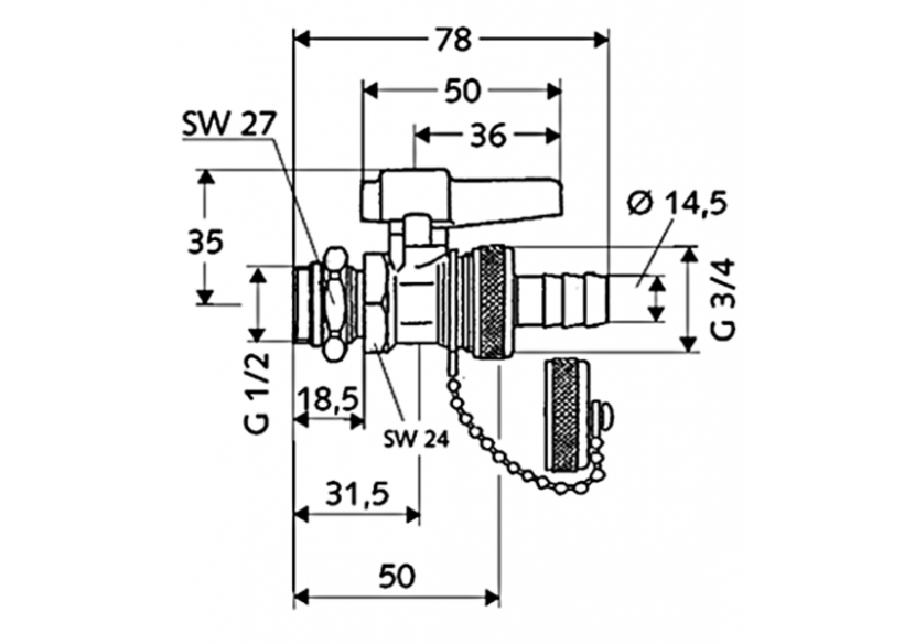 Robinet de remplissage et de vidange à boisseau sphérique avec manette - 139940099 - Schell