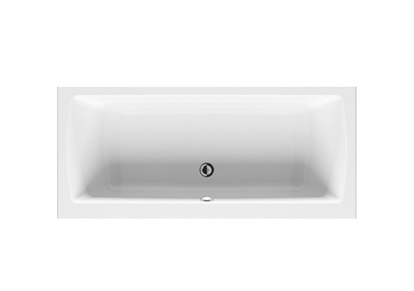 Integra baignoire ergon. rectang. av. vidage central en acryl. 5mm, 180x80 cm - 52540001000 - Vitra