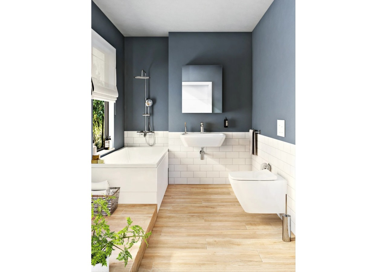 Integra baignoire ergon. rectang. av. vidage central en acryl. 5mm, 180x80 cm - 52540001000 - Vitra