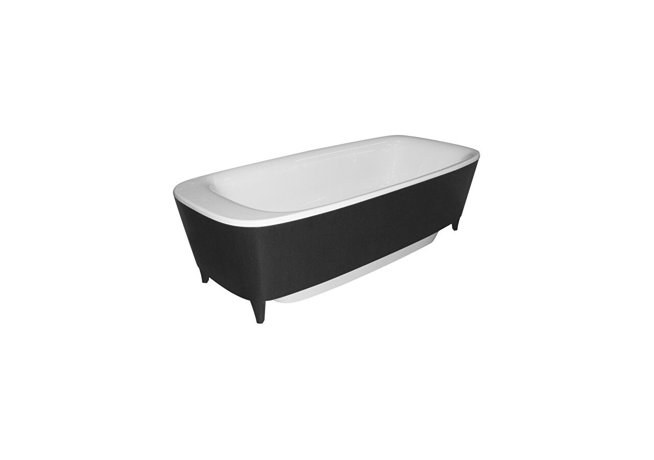 Water Jewels baignoire îlot, chromé & habillage avec pieds en bois noir 190 cm - 53500097000 - Vitra
