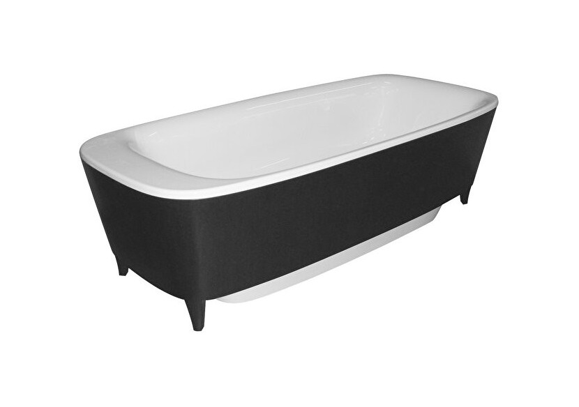 Water Jewels baignoire îlot, chromé & habillage avec pieds en bois noir 190 cm - 53500097000 - Vitra