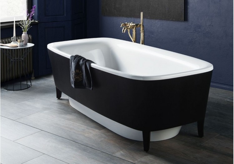 Water Jewels baignoire îlot, chromé & habillage avec pieds en bois noir 190 cm - 53500097000 - Vitra 2