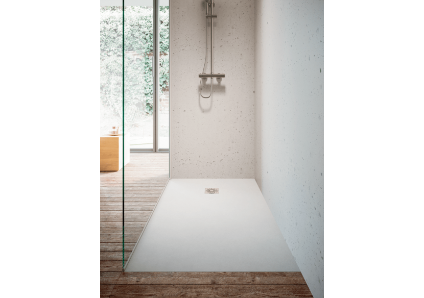 Receveur en pierre de synthèse V-Stone 80x80 Carré Pierre Blanc - 59920081000 - Vitra