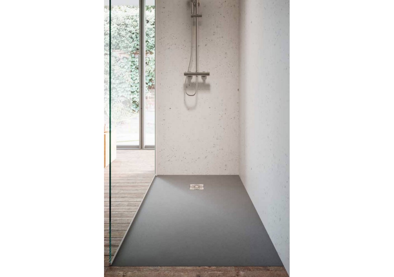 Receveur en pierre de synthèse V-Stone 080x080 Pierre Noir - 59920083000 - Vitra