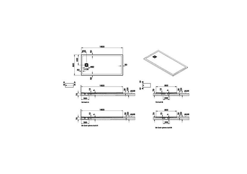 Receveur en pierre de synthèse V-Stone 160x80 Rect. Pierre Blanc - 59920125000 - Vitra