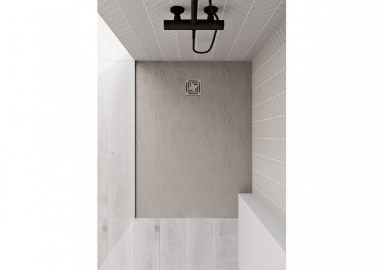 Receveur en pierre de synthèse V-Stone 160x90 Rect. Pierre Taupe - 59920132000 - Vitra 2