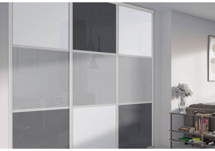 Façade de placard 3 portes coulissante Alouette laqué - Kazed : Confort'Mat