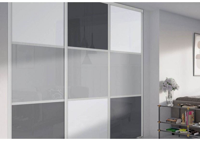 Façade de placard 3 portes coulissante Alouette laqué - Kazed : Confort'Mat