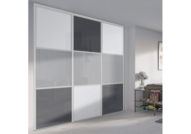 Façade de placard 3 portes coulissante Alouette laqué - Kazed : Confort'Mat 2