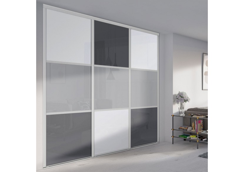 Façade de placard 3 portes coulissante Alouette laqué - Kazed : Confort'Mat