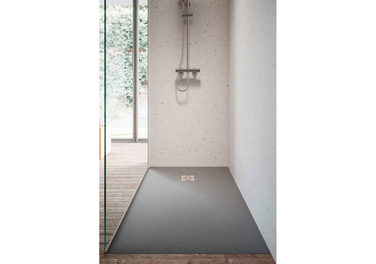 Receveur en pierre de synthèse V-Stone 180x090 Pierre Noir - 59920151000 - Vitra