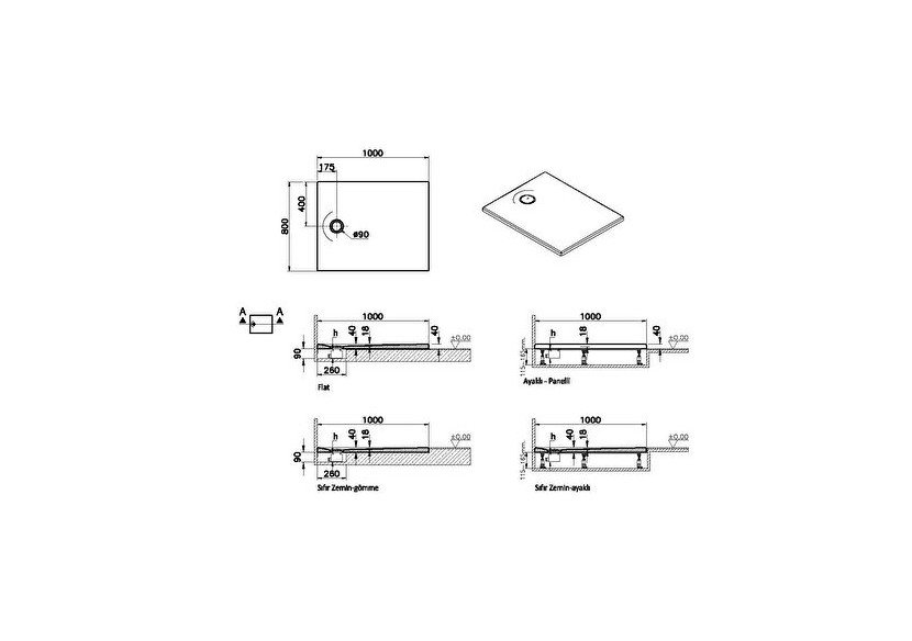 Leaf 100x80 Rect. Blanc ultra brillant Classe A PN12 - 65200001000 - Vitra