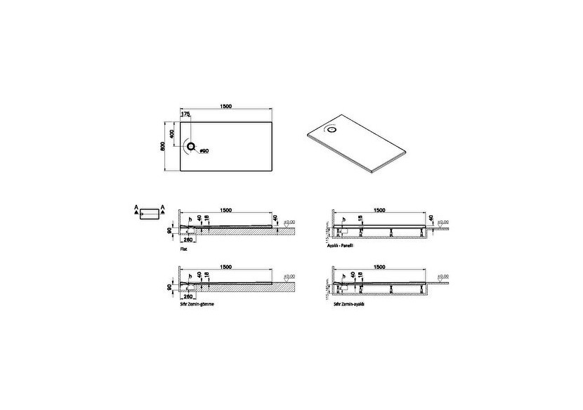 Leaf 150x80 Rect. Blanc ultra brillant Classe A PN12 - 65230001000 - Vitra