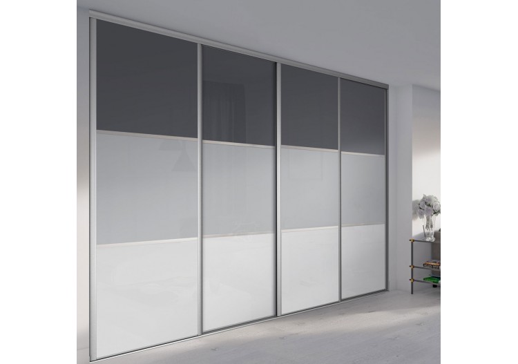 Façade de placard 4 portes coulissante Alouette laqué - Kazed : Confort'Mat 2