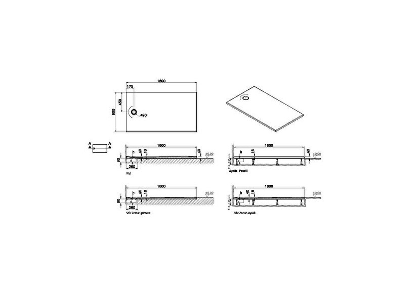 Leaf 160x90 Rect. Blanc ultra brillant Classe A PN12 - 65310001000 - Vitra
