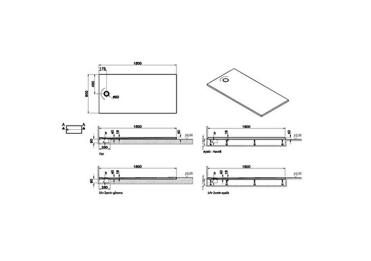 Leaf 180x90 Rect. Blanc ultra brillant Classe A PN12 - 65330001000 - Vitra 2