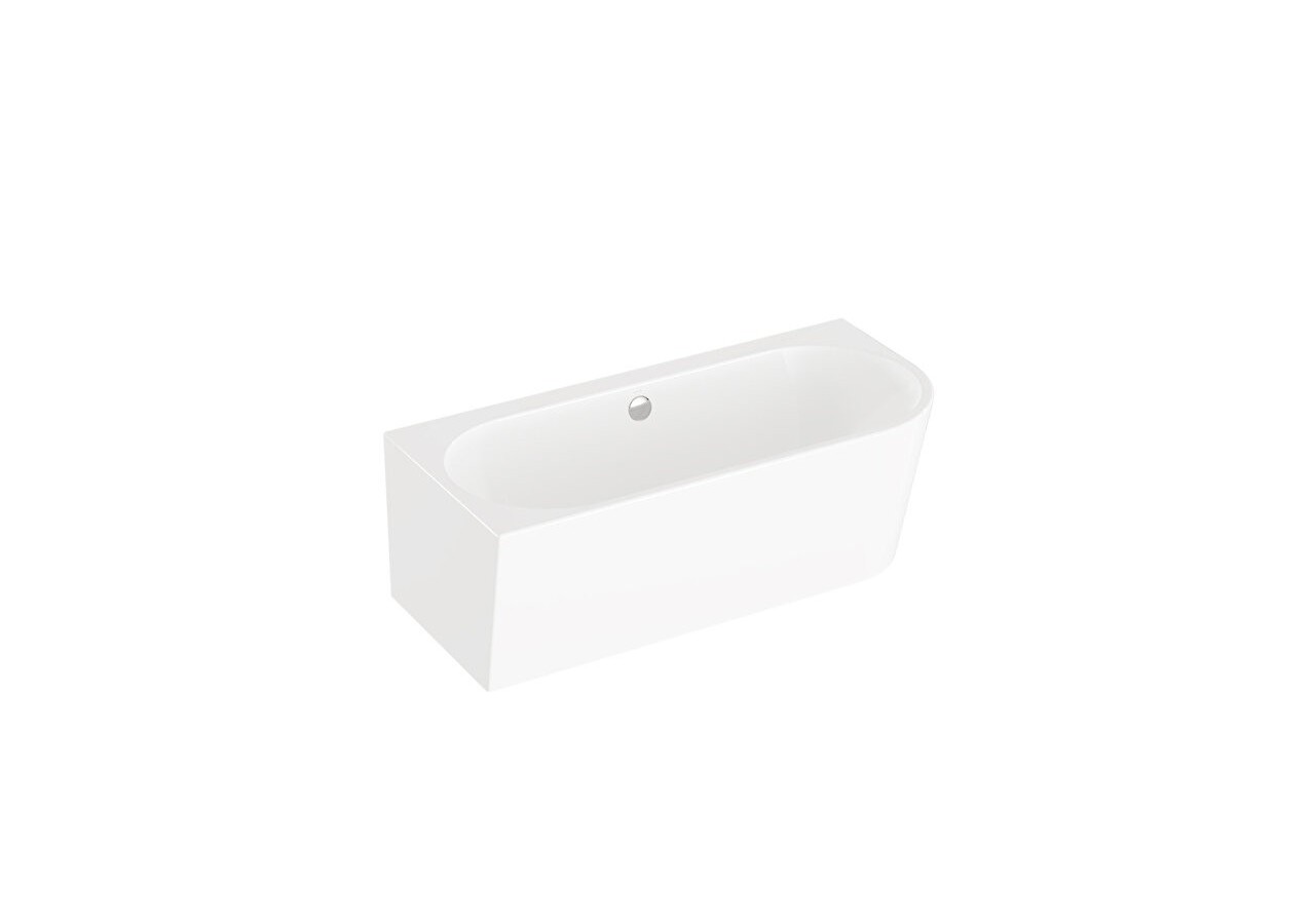 165x75 Baignoire à encombrement réduit, angle à gauche + set de pieds + siphon standard - 65430008000 - Vitra