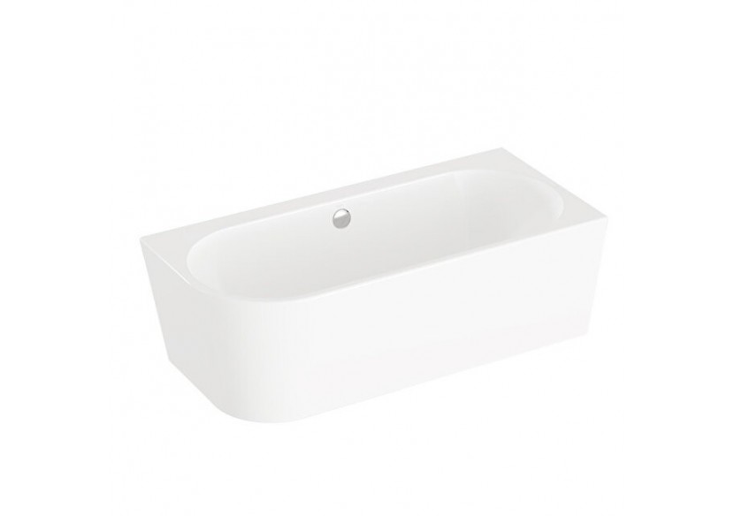 165x75 Baignoire à encombrement réduit, angle à droite + set de pieds + siphon standard - 65440008000 - Vitra