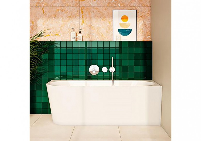 180x80 Baignoire à encombrement réduit, angle à droite + set de pieds + siphon caché - 65460006000 - Vitra