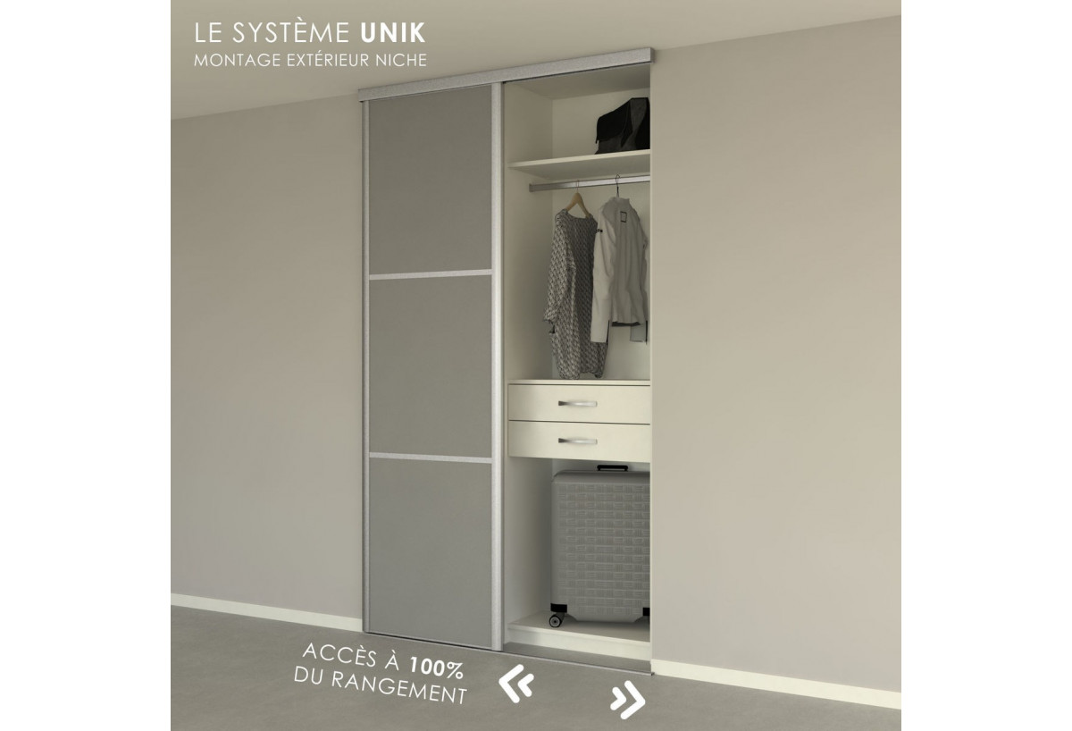 Façade de placard 3 portes coulissante Alouette - Kazed : Confort'Mat