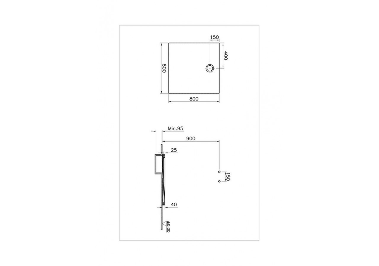 Lagoon receveur ultra plat en céramique, 80 cm, carré, blanc haut brillance - 7761L003M0578 - Vitra