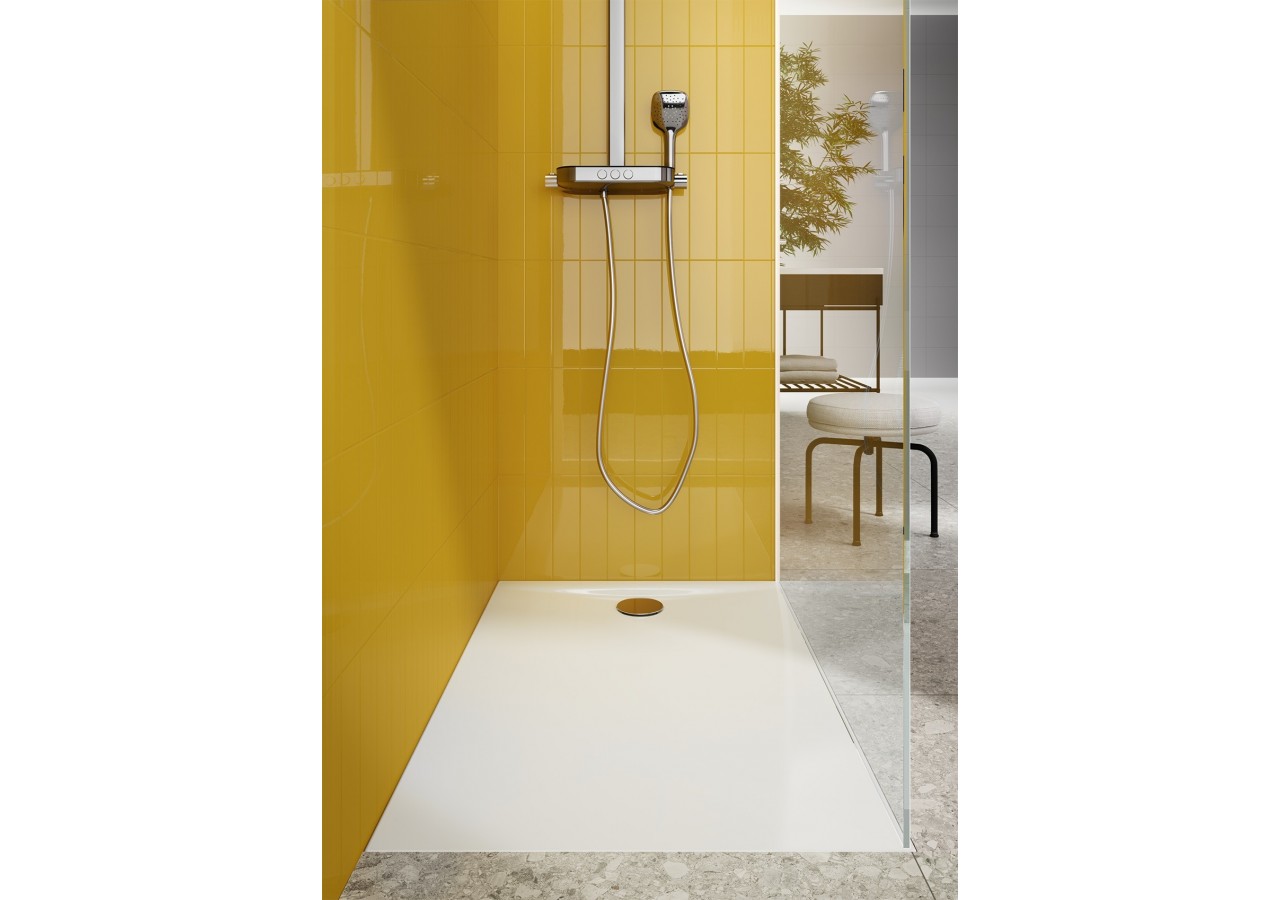 Lagoon receveur ultra plat en céramique, 80 cm, carré, blanc VitrA Antislip - 7761L203M0578 - Vitra