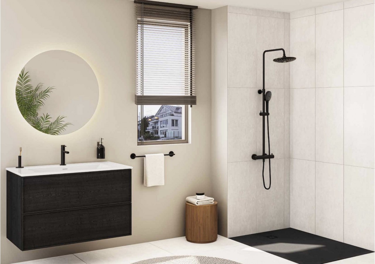 Receveur en pierre de synthèse V-Stone 180x080 Pierre Noir - 59920147000 - Vitra